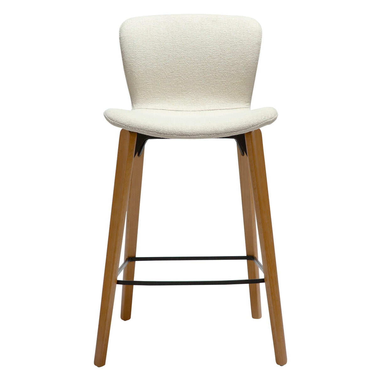 Paragon Barstol Bone White bouclé, Oak