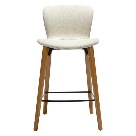 Paragon Barstol Bone White bouclé, Oak