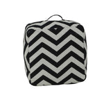 Zigzag Puff med Handtag Svart/Vit