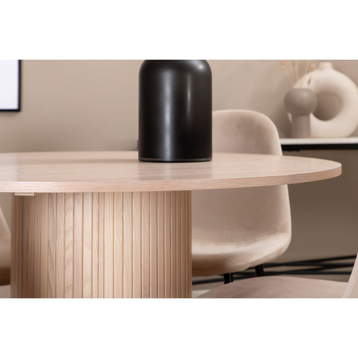 Bianca, Polar Rund matgrupp Beige, Svart, Svart,Vitt, ⌀110