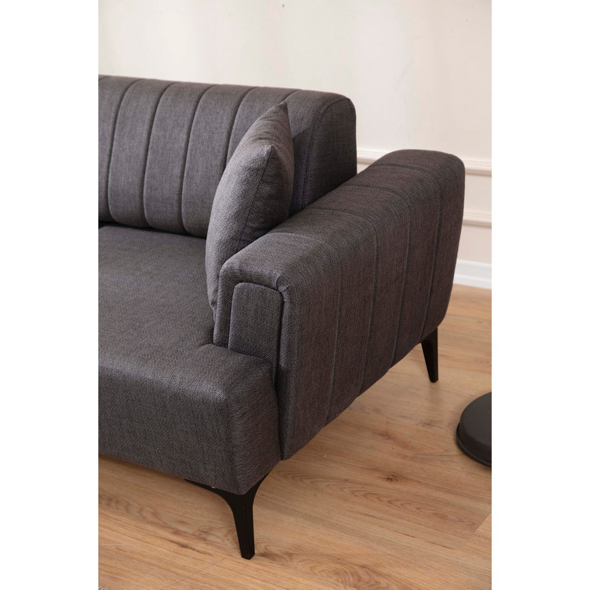 Jakarta (140-270 x 95 x 77 cm) Hörnsoffa-bäddsoffa Mörkgrå, Vänster