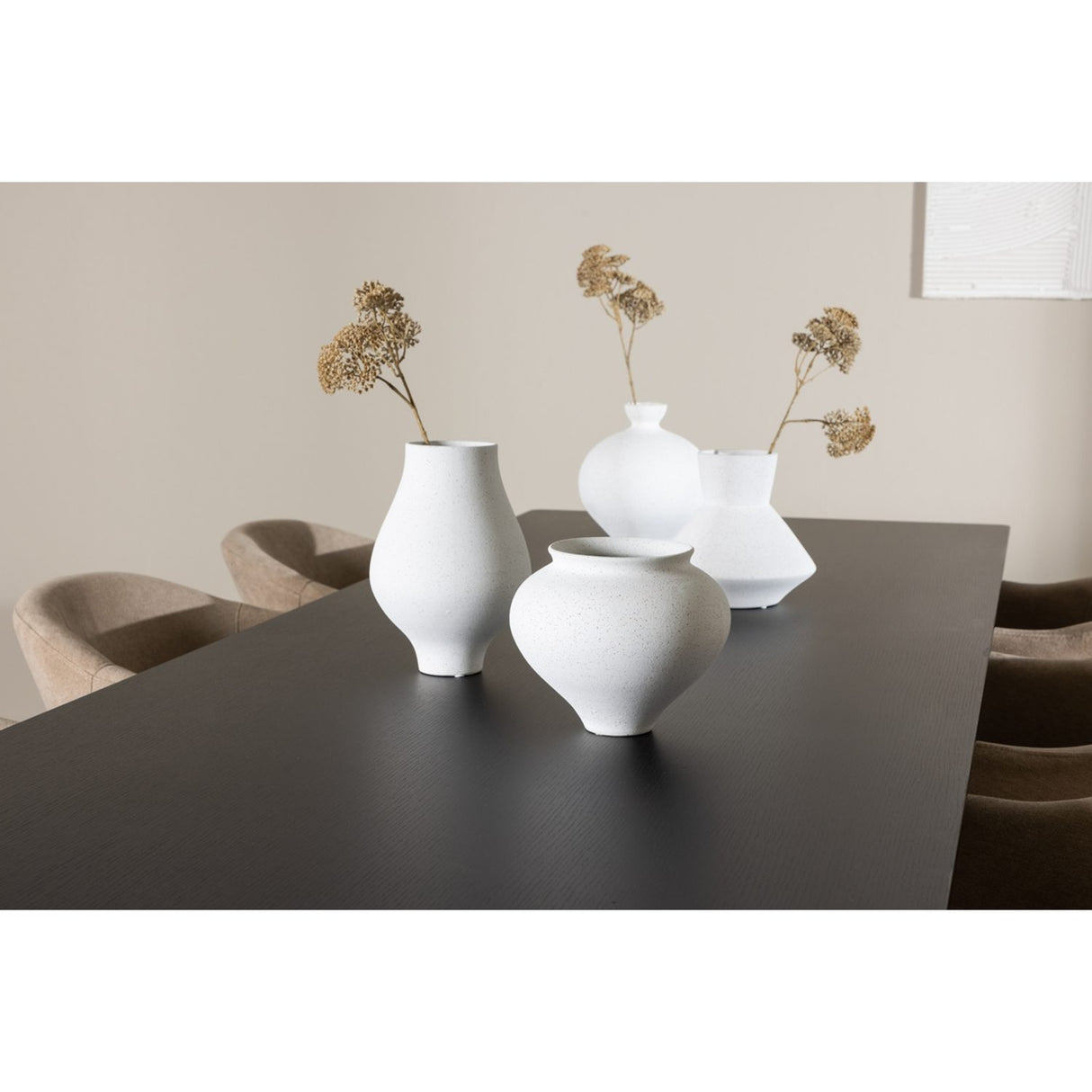 Ellis, Evelina Rektangulär matgrupp Beige,Svart, Svart, 230 x 85