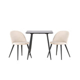 Polar, Velvet Rektangulär matgrupp Beige, svart, Svart, 75 x 75