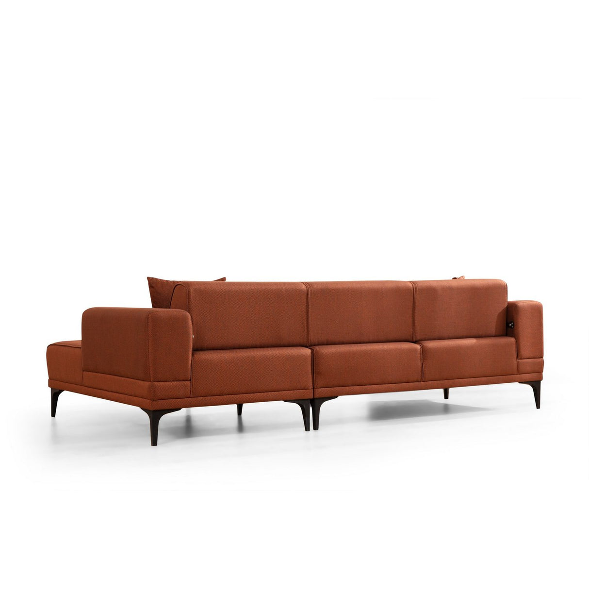 Hanoi (250-140 x 85 x 77 cm) Hörnsoffa-bäddsoffa Kakelröd, Höger