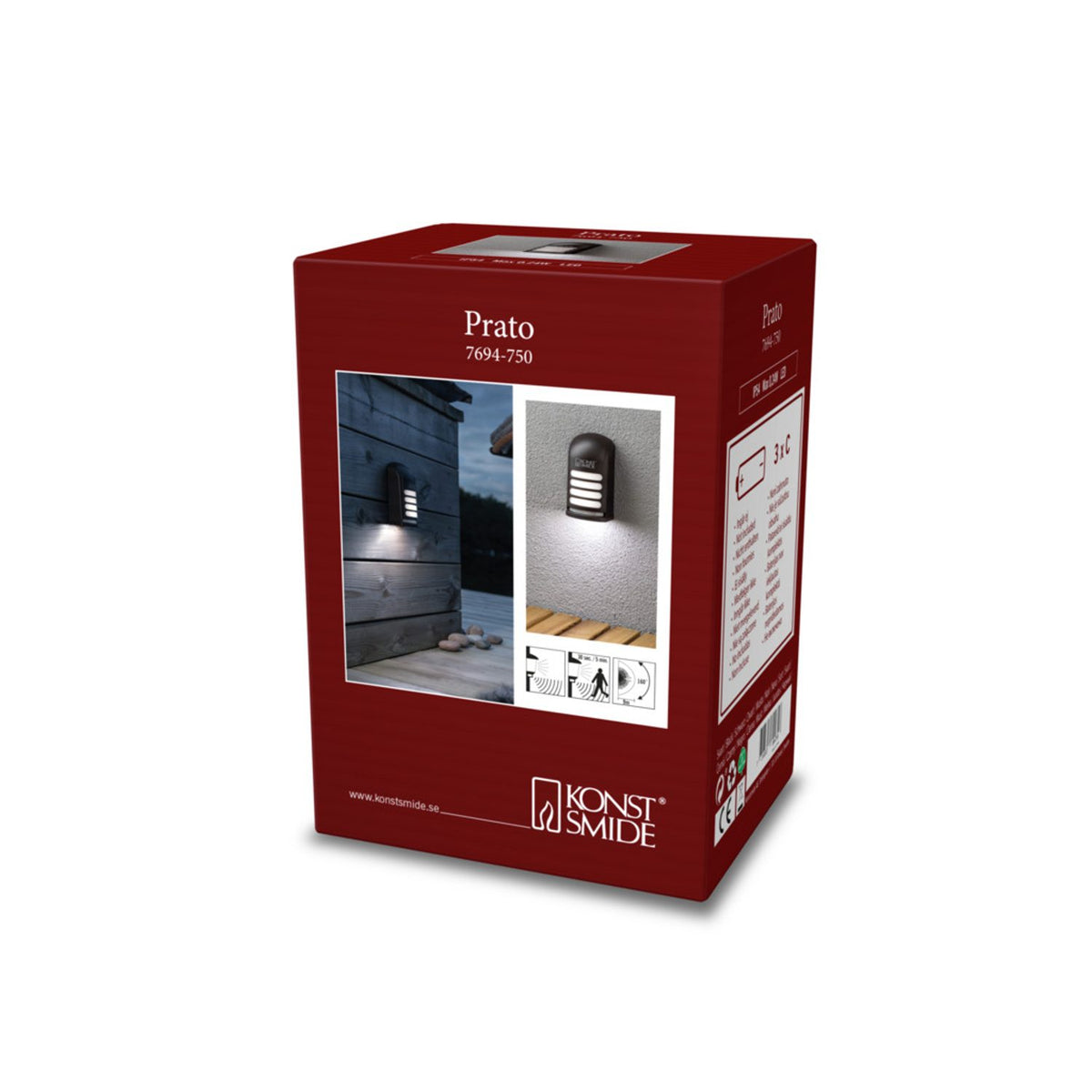 Prato B/O HP-LED Deck Vägglampa Ute Svart