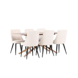 Piazza, Leone Rektangulär matgrupp Beige,Svart, Mocka, 180 x 90