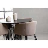 Stone, Berit Rund matgrupp Beige, Svart, Svart, Mocka, ⌀120