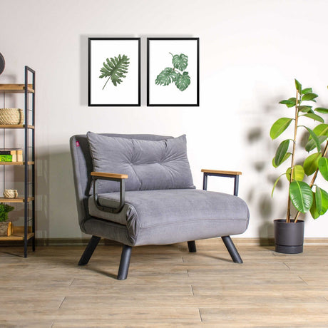 Freetown Single (26 x 120 x 60 cm) 1-sits bäddsoffa Grå
