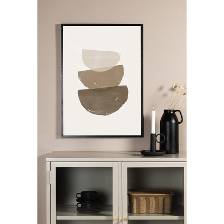 Penseldrag Poster Beige