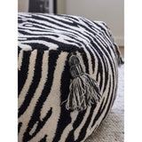 Zebra 55x55 cm Svart/Vit Puff