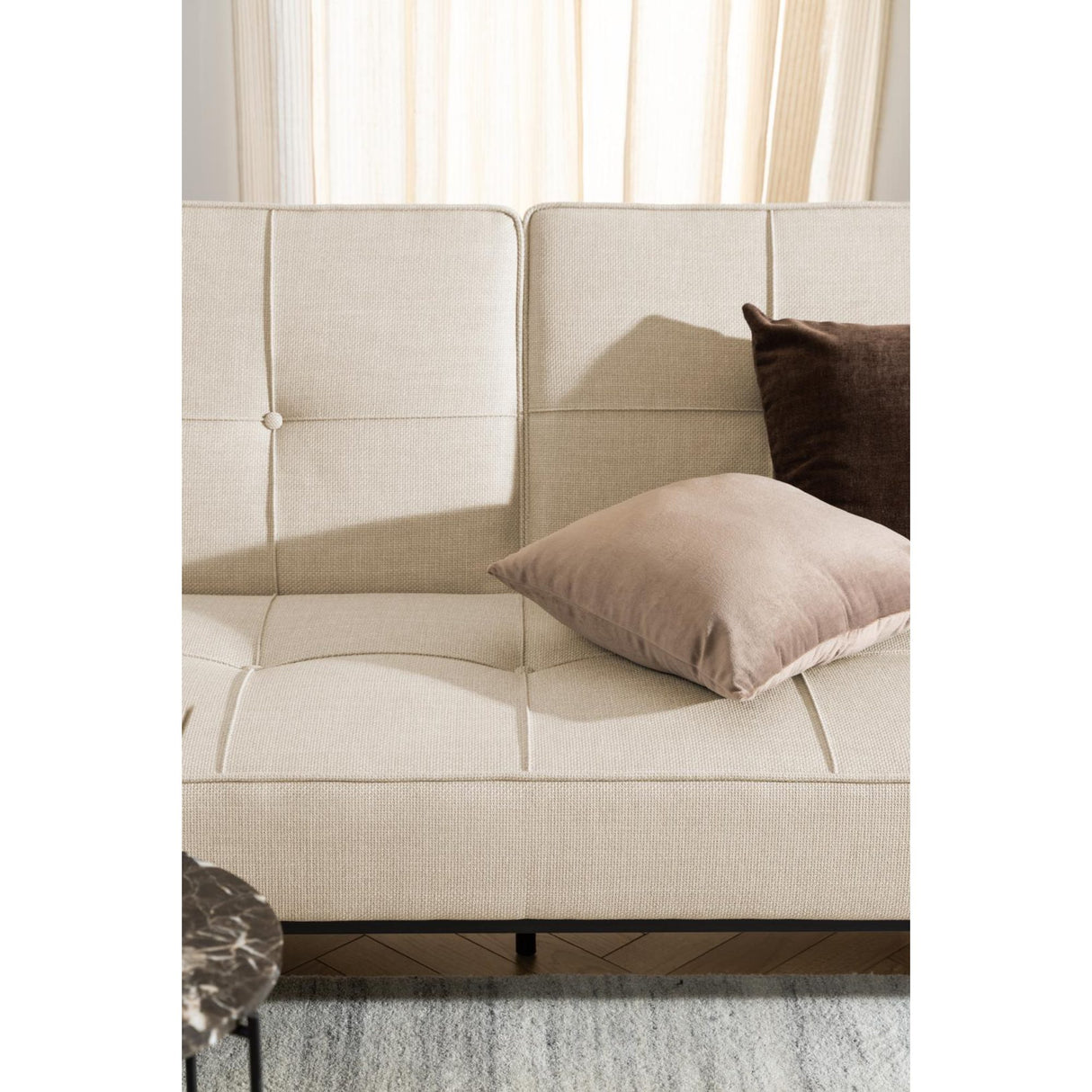 Perugia Bäddsoffa 87x198x95 cm Basel tyg Beige