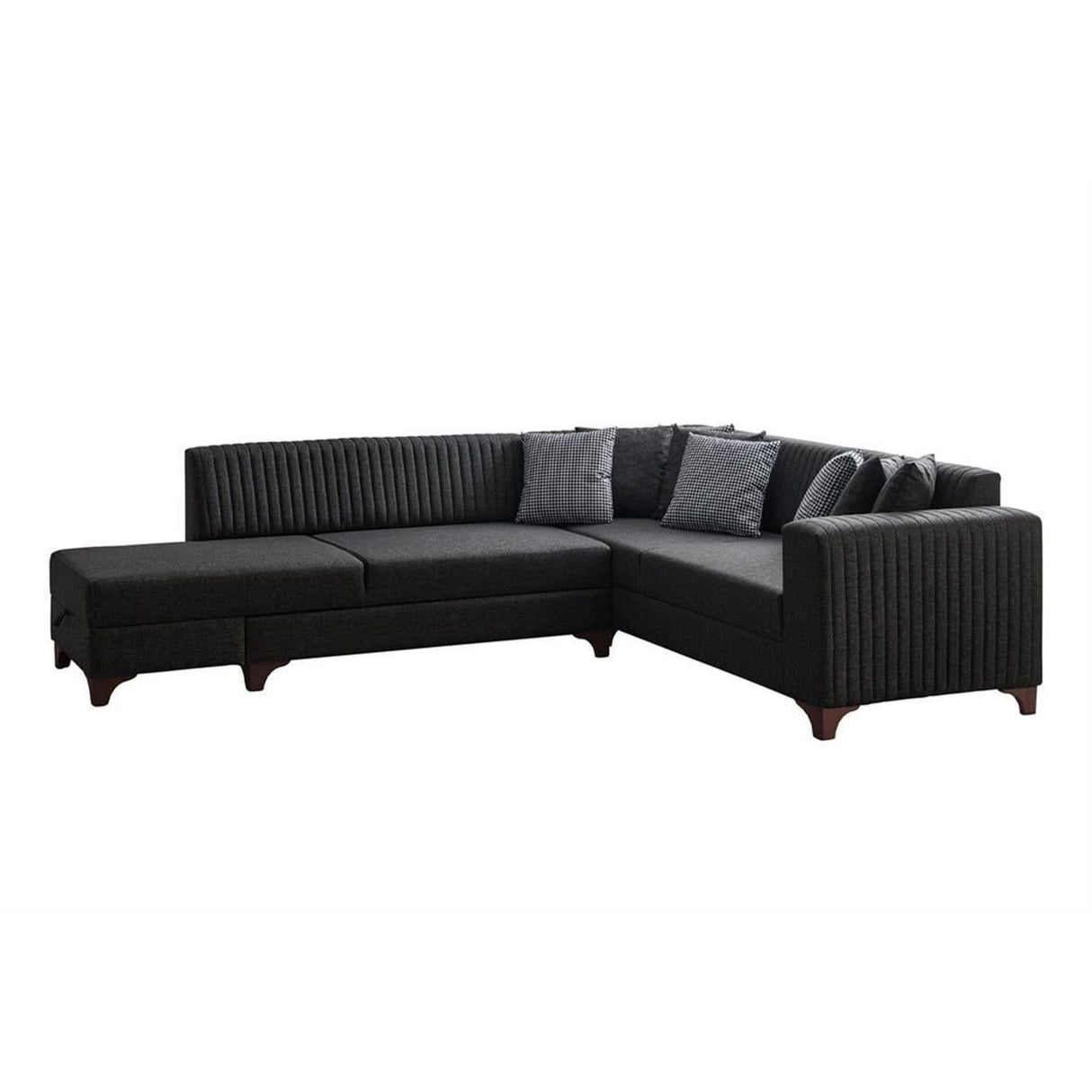 Harare (125 x 190 cm) Bäddsoffa, hörn Antracit, Vänster