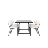 Astrid, Chico Rektangulär matgrupp Vit, Svart, 200 x 90