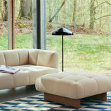 Quilton Lift 105 × 105 cm Fotpall Turf Sand, ekfaner med vattenbaserad lack