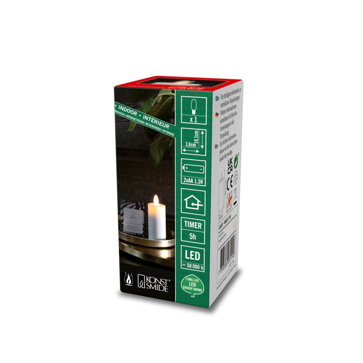 Gräddvit, varmvit LED 3,8x10,1 cm timer 5h Dekorationsljus El