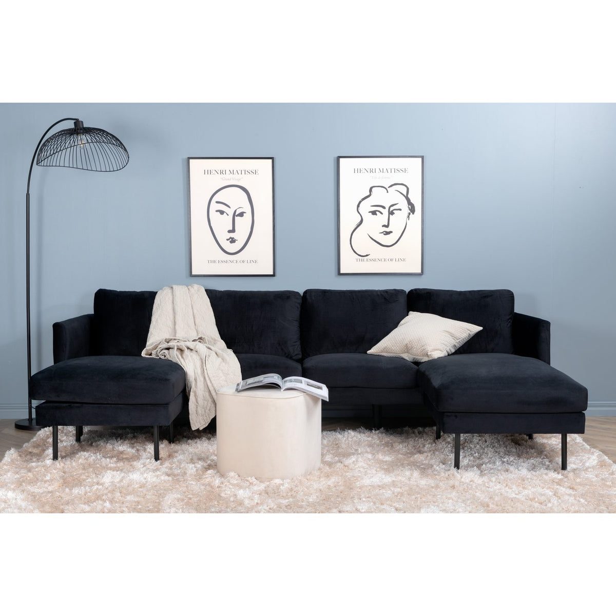 Zoom Schäslongsoffa Svart
