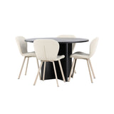 Strada, Lilja Oval matgrupp Beige, Svart, ⌀120