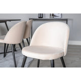 Marina, Velvet Rektangulär matgrupp Beige,Svart, Svart, 180 x 90
