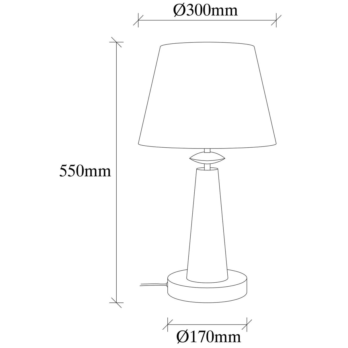 Luanda (43 x 34 x 43 cm) Antik Bordslampa