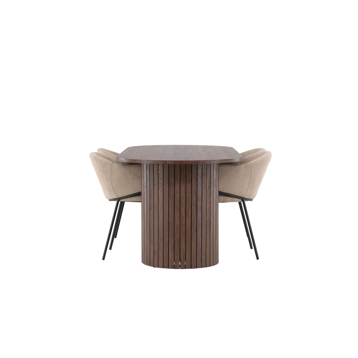 Härön, Evelina Oval matgrupp Beige,Svart, Mocca, 200 x 90