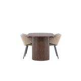 Härön, Evelina Oval matgrupp Beige,Svart, Mocca, 200 x 90