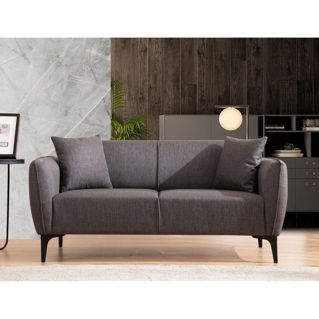 Napoli (160 x 67 x 95 cm) Dark Grey 2-sitssoffa