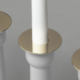 4 Ljus Trä 50 cm Elljusstake Vit
