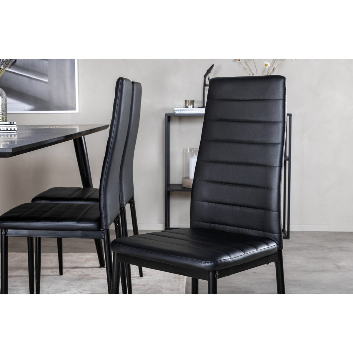Dipp, Slim Rektangulär matgrupp Svart, Svart, 180 x 90