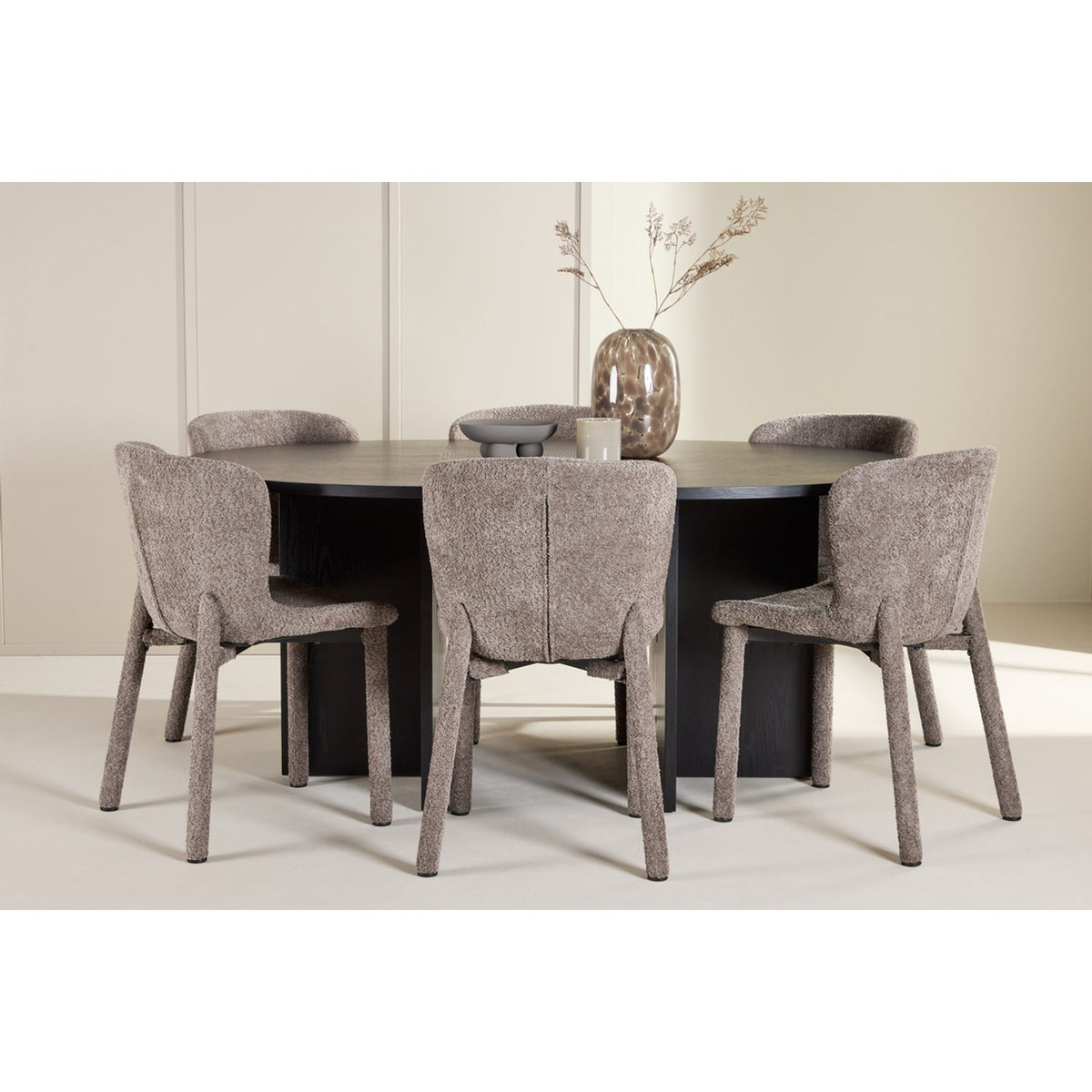 Strada, Astoria Oval matgrupp Brun, Svart, 6st