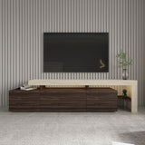 Accra (192 x 53 x 37 cm) TV-bänk Travertin, valnöt