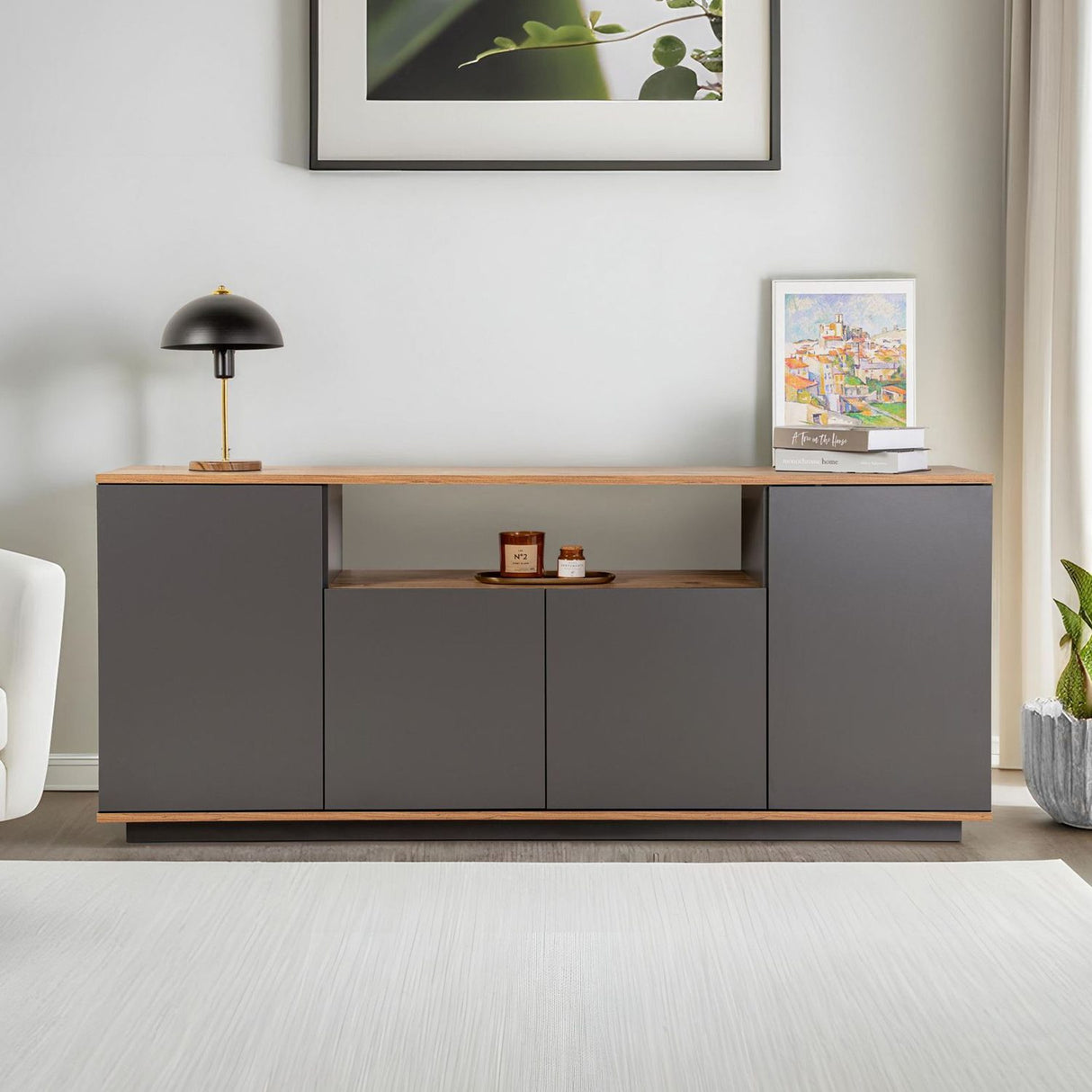 Asprilla Konsolbord Antracit / Atlantic Pine