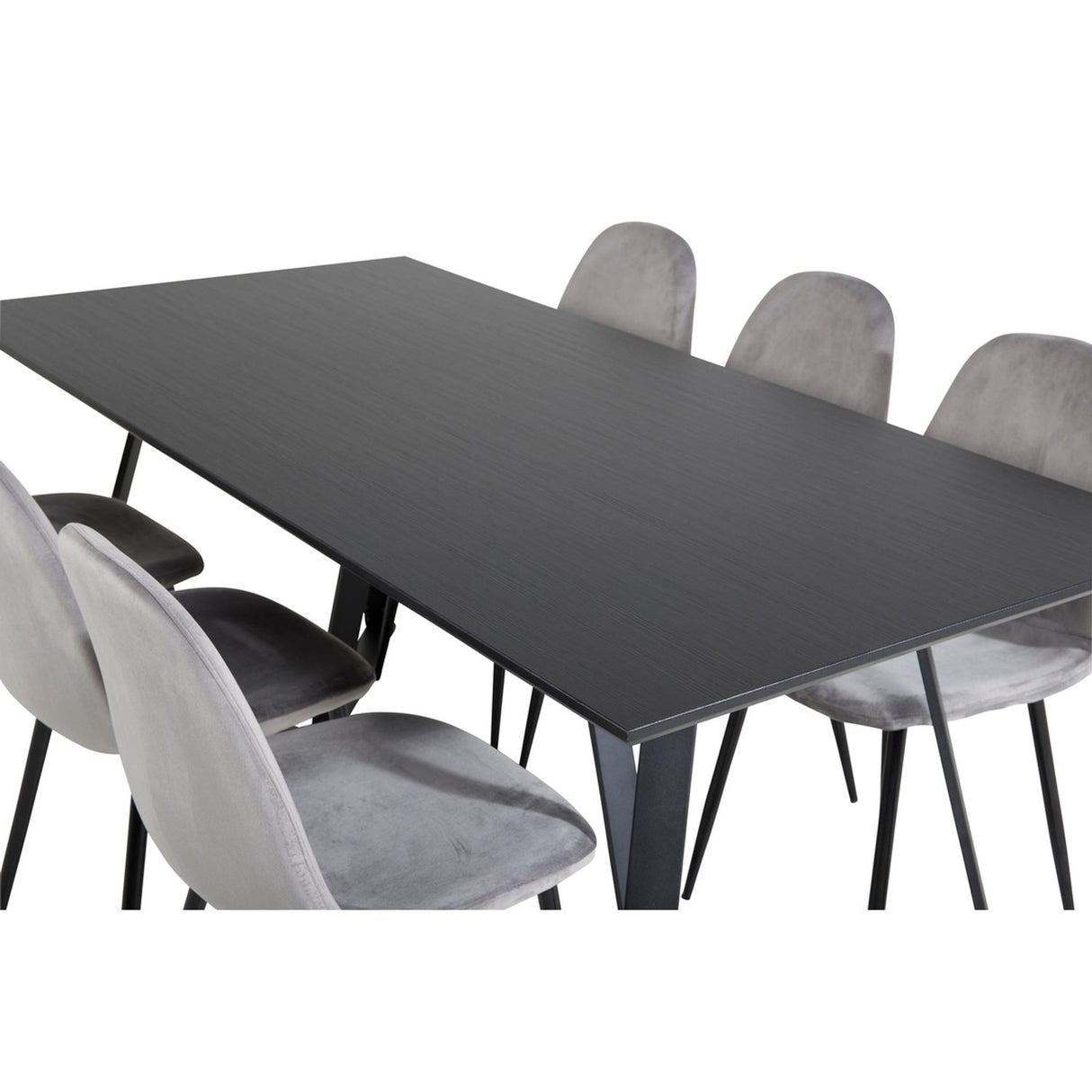 Marina, Polar Rektangulär matgrupp Svart,Grå, Svart, 180 x 90