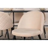 Leif, Velvet Rektangulär matgrupp Beige, Svart, Svart, 200 x 90