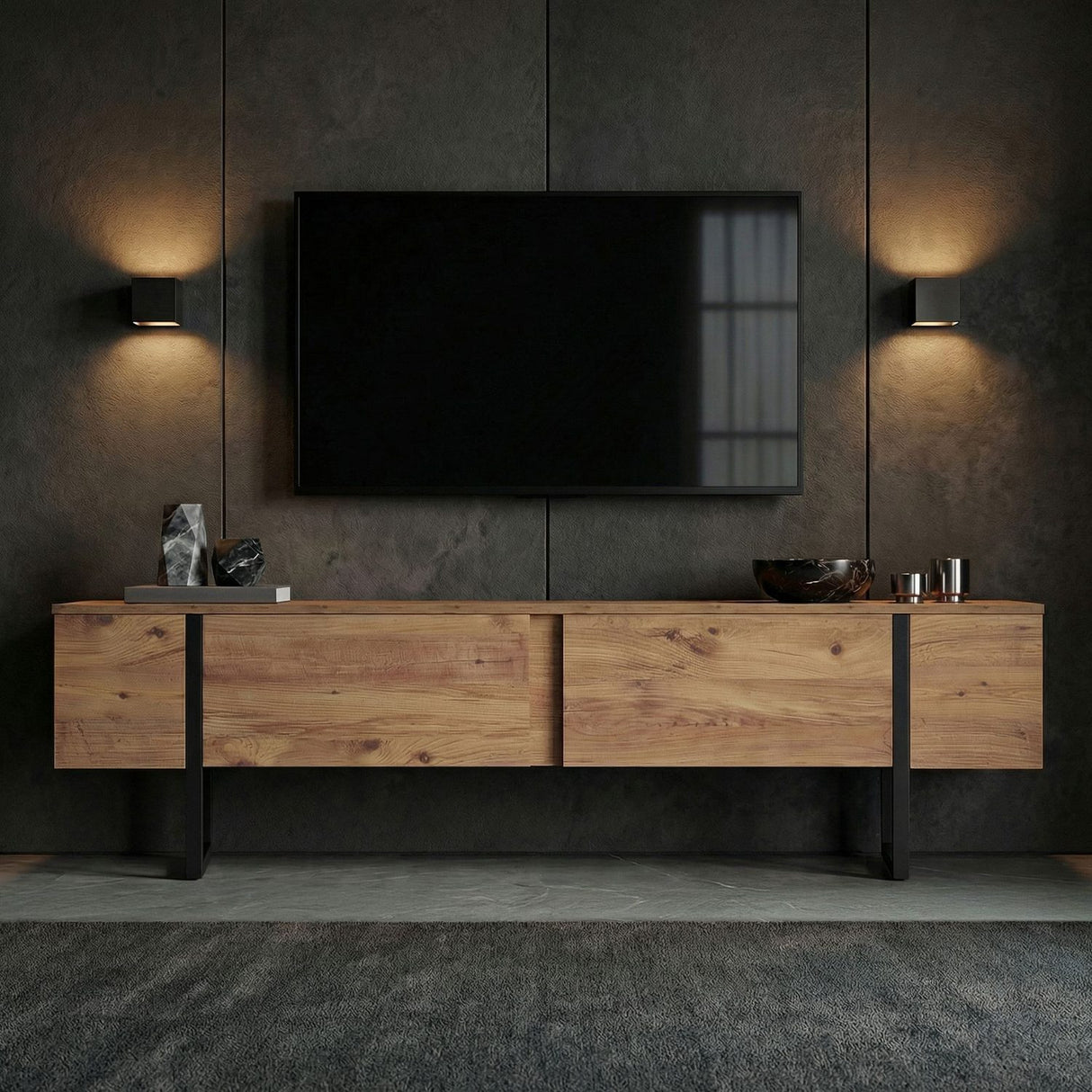 Coco TV-bänk Atlantic Pine Svart