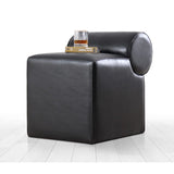 Rohin Läderpuff (53 x 49 x 53 cm) Svart Sittpuff