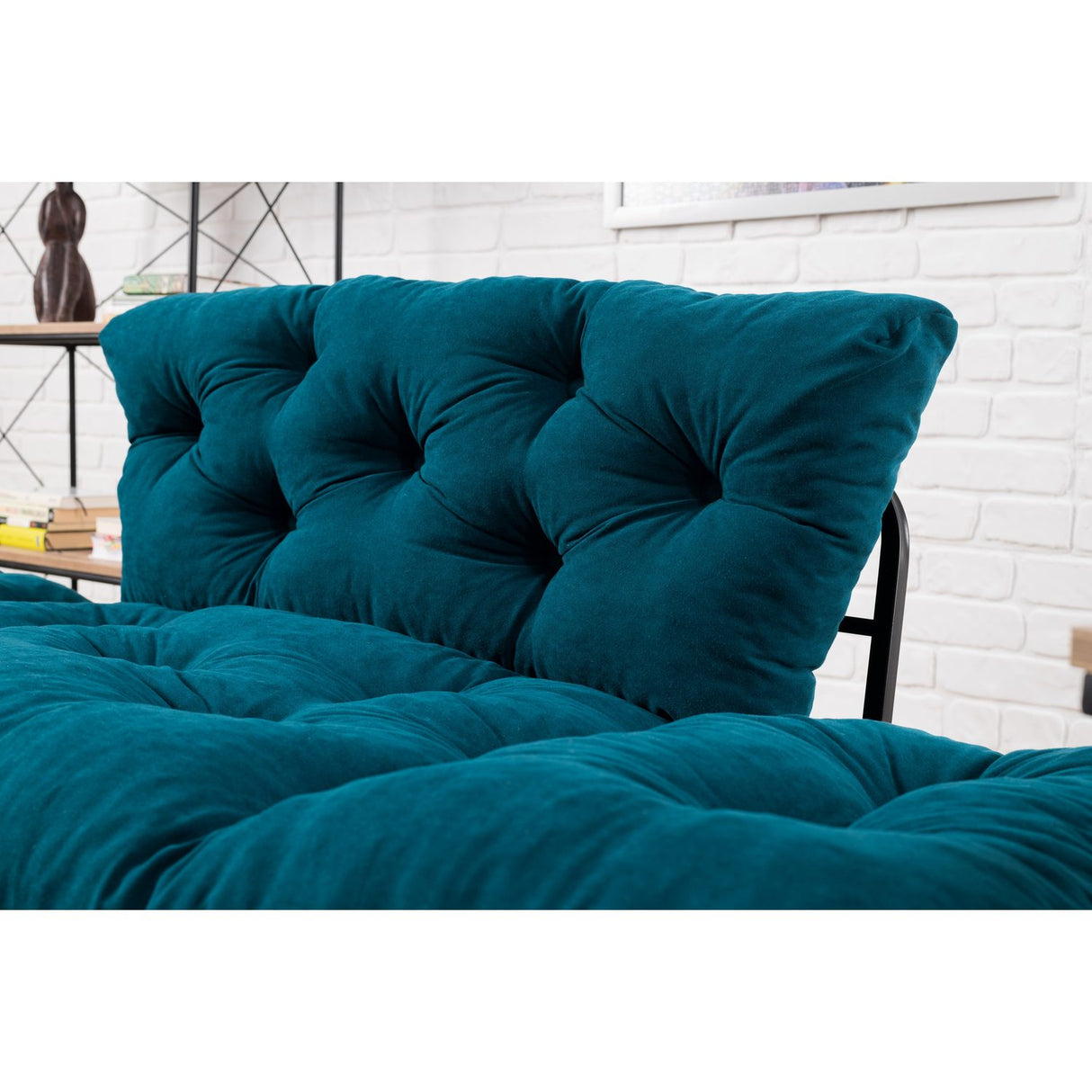 Helsingfors (155 x 85 x 70 cm) 2-sits bäddsoffa Petrolblå