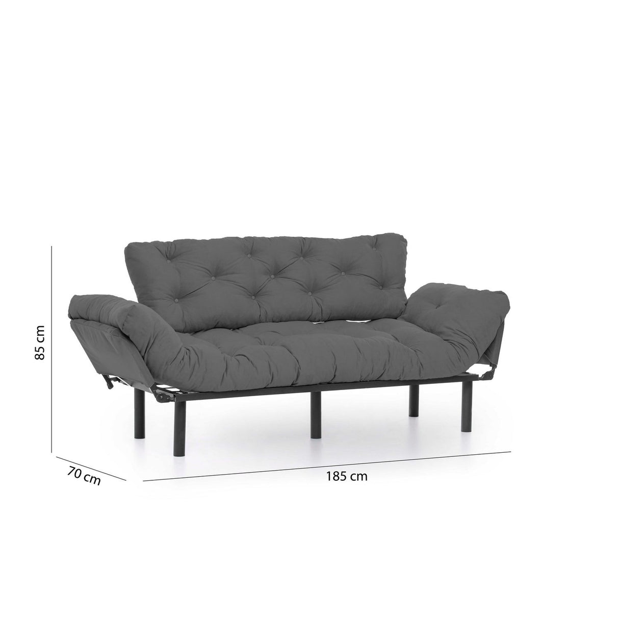 Gaborone Triple (185 x 85 x 70 cm) Grå 3-sitssoffbädd