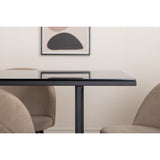 Leif, Velvet Rektangulär matgrupp Beige, Svart, Svart, 200 x 90