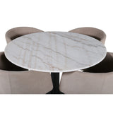 Estelle, Berit Rund matgrupp Beige, Svart, Svart,Vitt, ⌀106