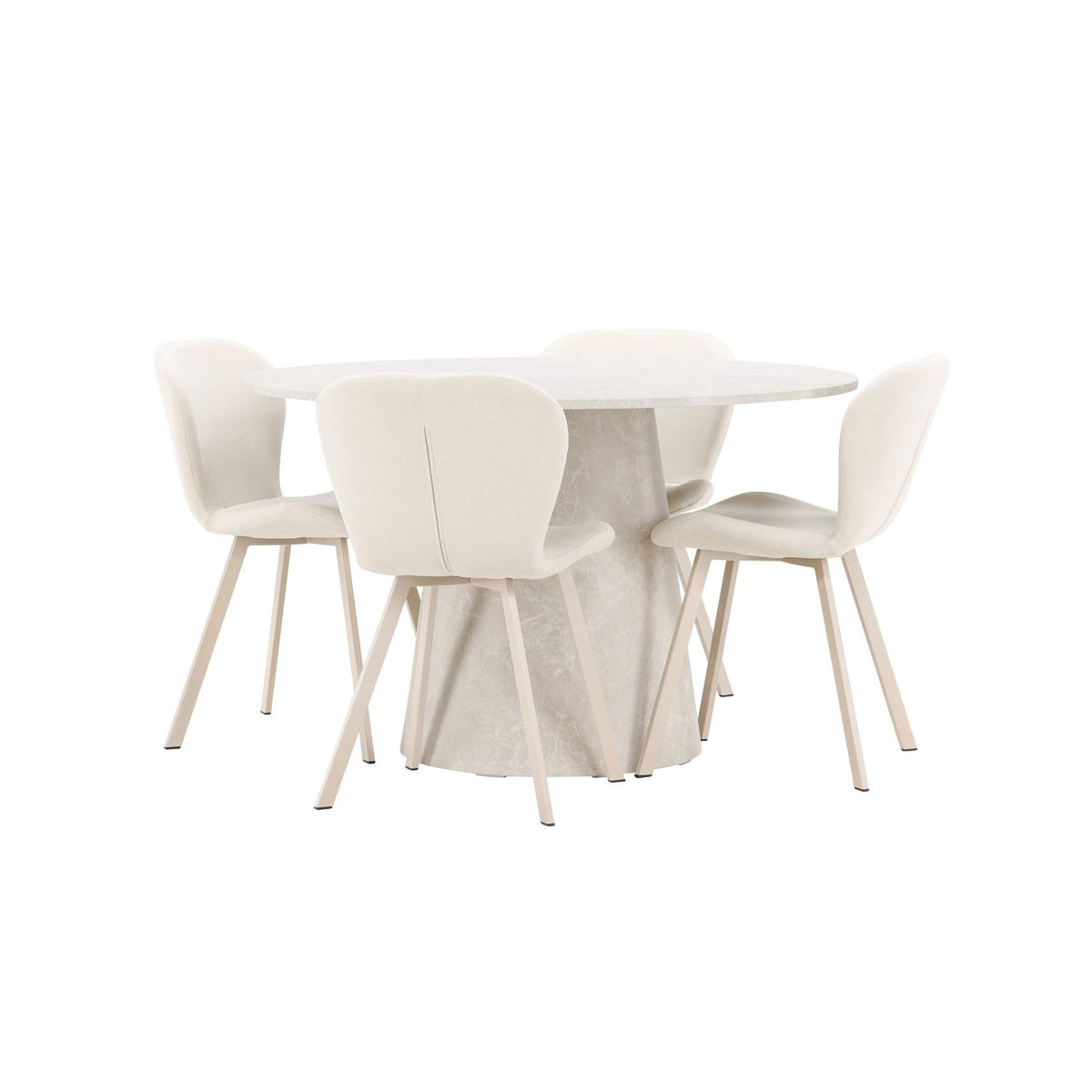 Lanzo, Lilja Runt matgrupp Beige, Beige, 4st
