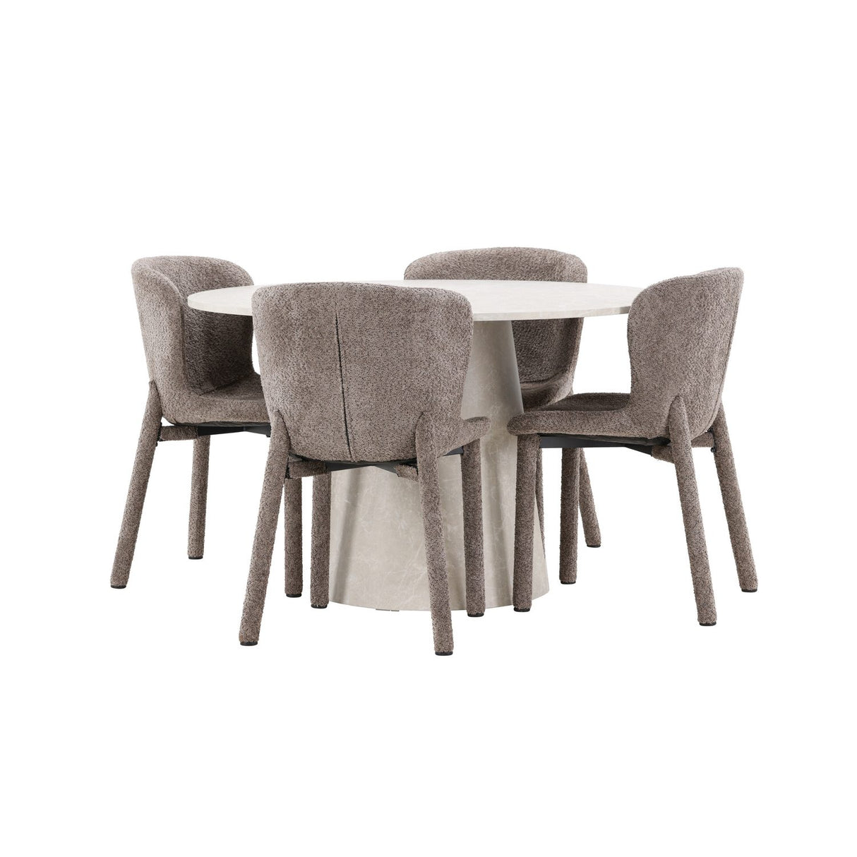 Lanzo, Astoria Runt matgrupp Brun, Beige, 4st
