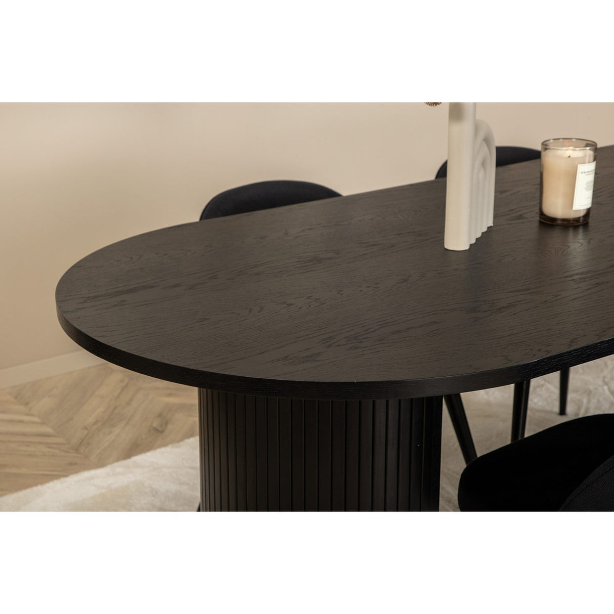Bianca, Velvet Oval matgrupp Svart, Svart, 200 x 90