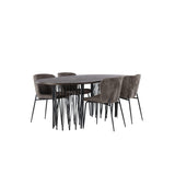Stone, Modesto Oval matgrupp Svart,Brun, Svart, mocka, 220 x 100