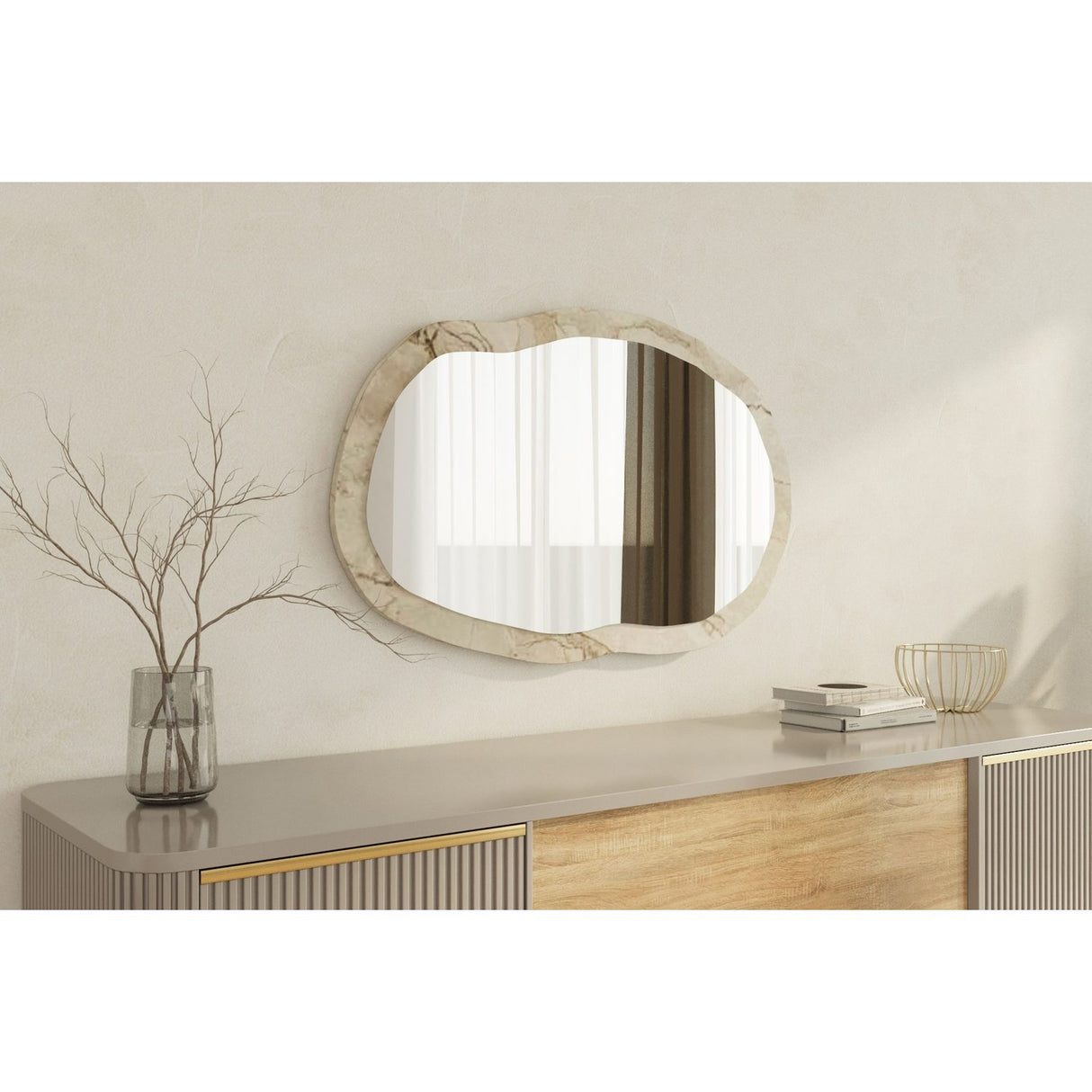 Lossa W (52 x 86 x 2,2 cm) Efesos-marmor Spegel