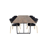 Padang, Arrow Rektangulär matgrupp Svart,Guld, Svart,Natur, 250 x 100