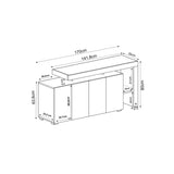 Cork (170 x 80 x 35 cm) Konsolbord Antracit