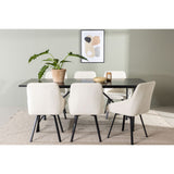 Rosie Rektangulär matgrupp Beige,Svart, Svart, 200 x 90