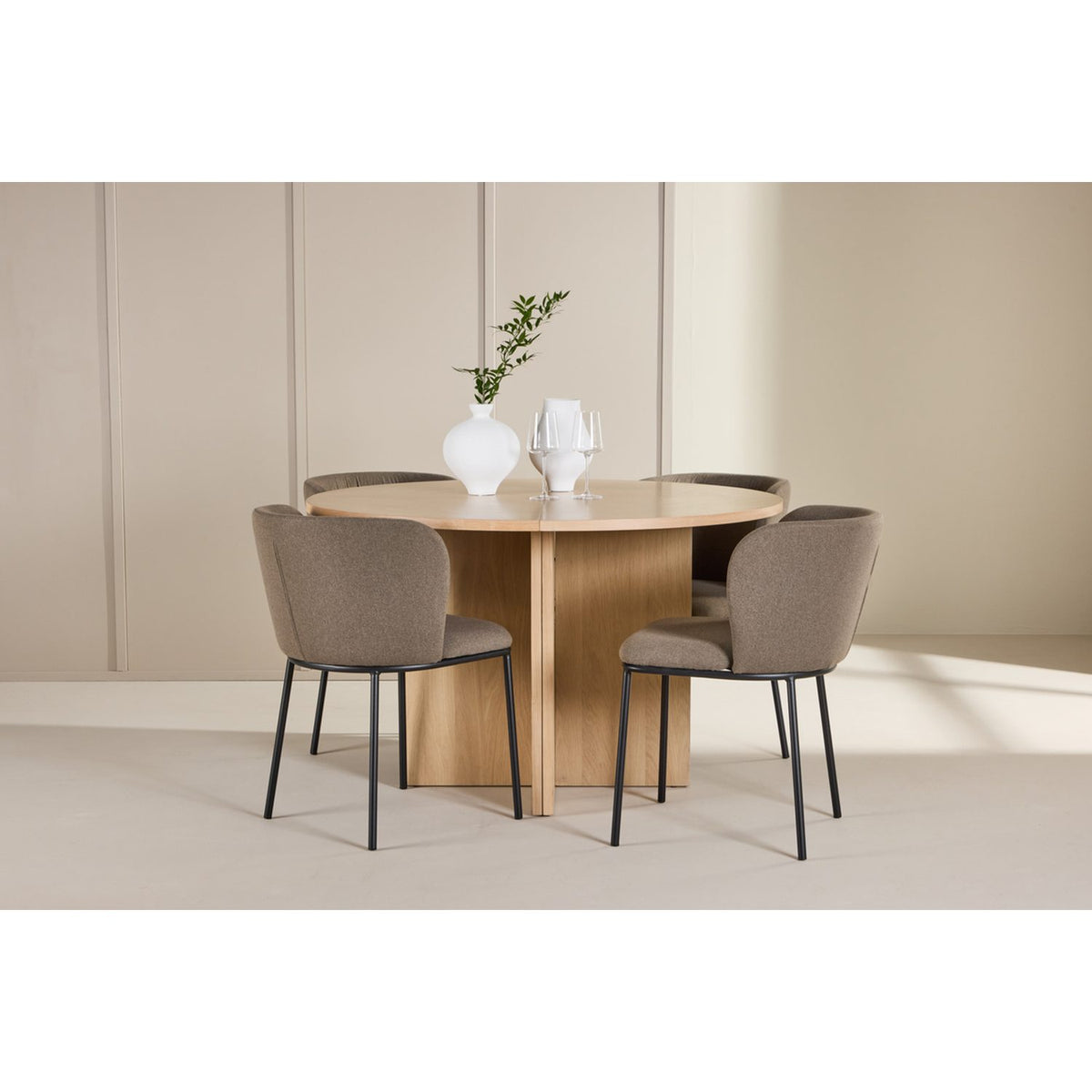 Strada, Edina Oval matgrupp Brun, Vitputsad, 4st