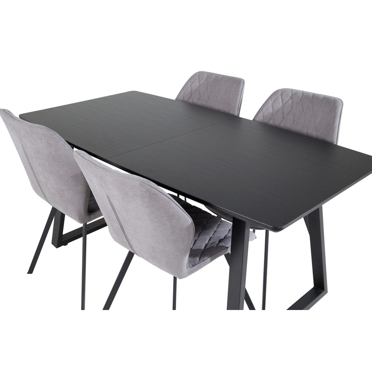 Inca, Gemma Rektangulär matgrupp Svart,Grå, Svart, 160 x 85