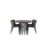 Stone, Modesto Oval matgrupp Svart,Brun, Svart, mocka, 220 x 100